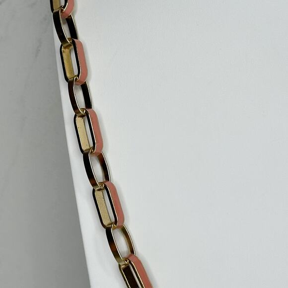 New York & Company Gold Tone and Light Pink Long Chain Link Necklace - Picture 6 of 10